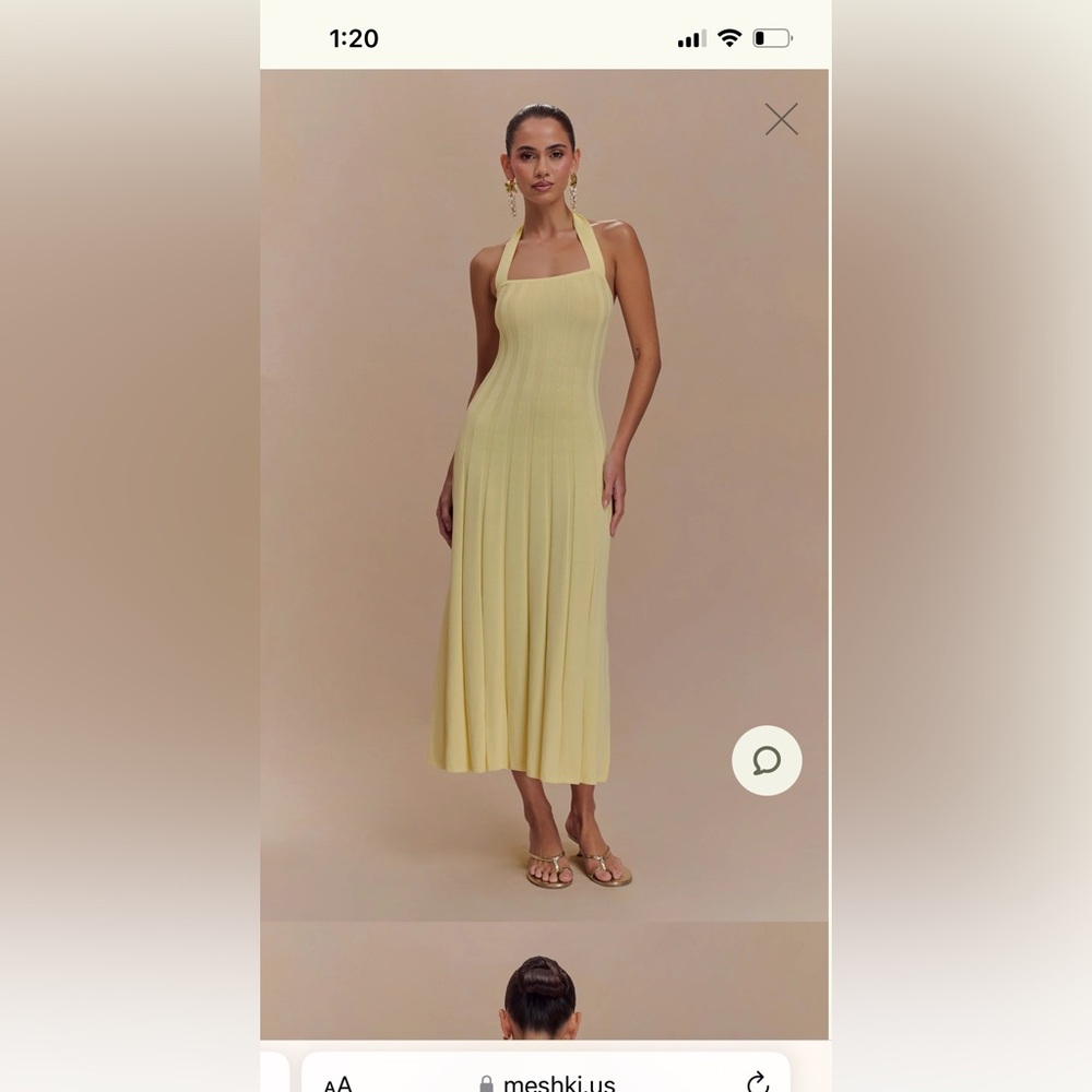 Meshki Light Yellow Midi Dress